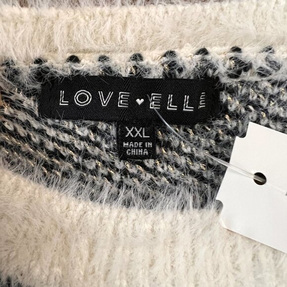 NWT Love Ellie Mallie Crew Neck Animal Print Fuzzy Sweater Sz XXL - Picture 2 of 14